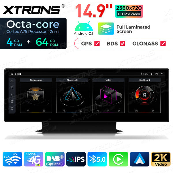 Audi A4 / A5 (2016-2020) 14,9 "Android 4G LTE globale  Octa Core 4+64 GB con schermo IPS 2K carplay android auto QLA42A4NL