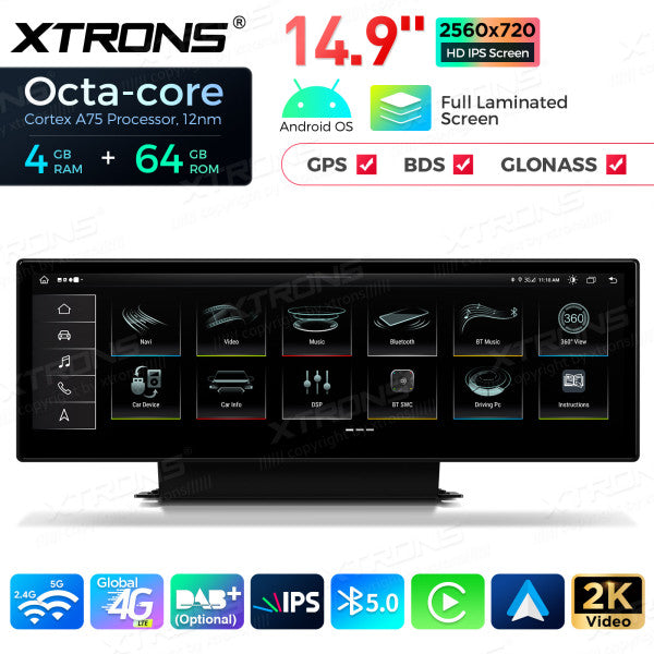 Audi A4 / A5 (2016-2020) 14,9 "Android 4G LTE globale  Octa Core 4+64 GB con schermo IPS 2K carplay android auto QLA42A4NL
