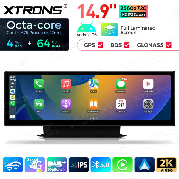 Audi A4 / A5 (2016-2020) 14,9 "Android 4G LTE globale  Octa Core 4+64 GB con schermo IPS 2K carplay android auto QLA42A4NL
