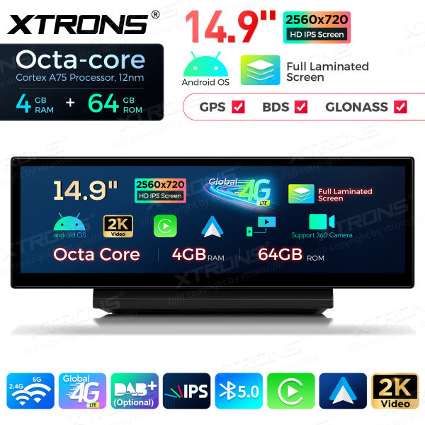 Audi A6 A7 RS6 RS7 S6 C7 S7 (2012-2018)con sistema MMI 3G / 3G+ / Android 14 Octa Core da 14,9 pollici 4+64 GB 4G LTE con schermo IPS 2K  carplay android auto QLA42A6L