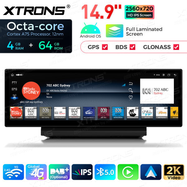Audi A6 A7 RS6 RS7 S6 C7 S7 (2012-2018)con sistema MMI 3G / 3G+ / Android 14 Octa Core da 14,9 pollici 4+64 GB 4G LTE con schermo IPS 2K  carplay android auto QLA42A6L