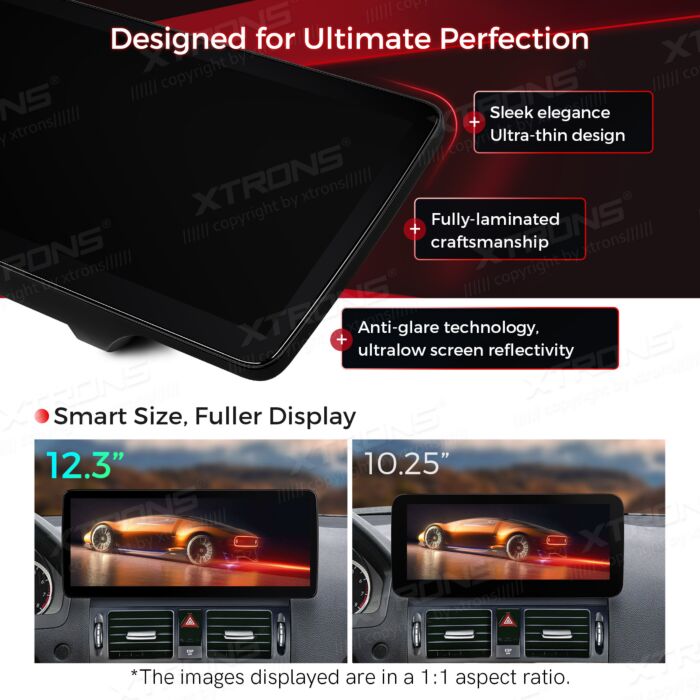 Autoradio Android da 12,3" per Mercedes-Benz classe C | Apple CarPlay e Android Auto | QLM2240M12C40