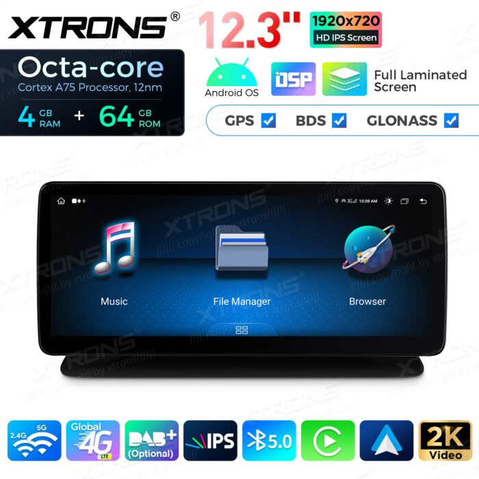 Autoradio Android da 12,3" per vari modelli Mercedes-Benz | Apple CarPlay e Android Auto | QLM2240M12CLS