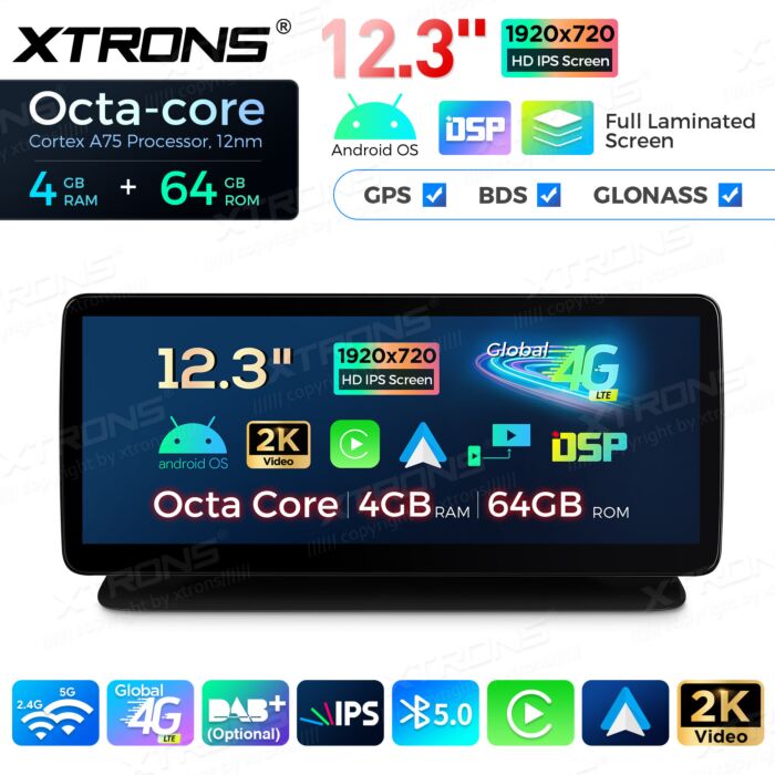 Autoradio Android da 12,3" per vari modelli Mercedes-Benz | Apple CarPlay e Android Auto | QLM2240M12CLS