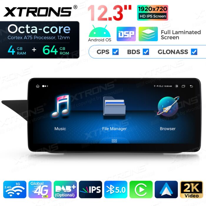 Autoradio Android da 12,3" per Mercedes-Benz Classe E | Apple CarPlay e Android Auto QLM2240M12EL