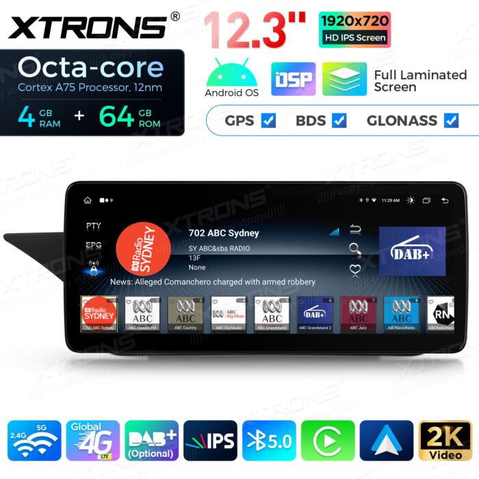 Autoradio Android da 12,3" per Mercedes-Benz Classe E | Apple CarPlay e Android Auto QLM2240M12EL