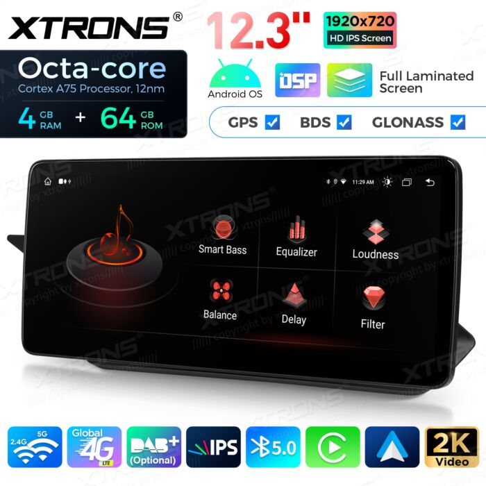 Autoradio Android da 12,3" per Mercedes-Benz Classe E | Apple CarPlay e Android Auto QLM2240M12EL