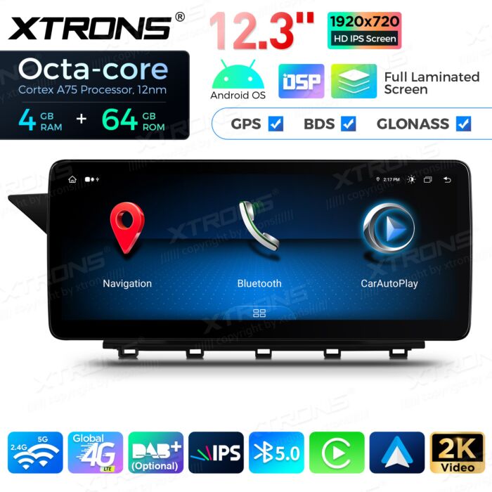 Autoradio Android da 12,3" per Mercedes-Benz Classe GLK | Apple CarPlay e Android Auto QBMH2450M12BL