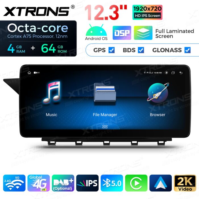 Autoradio Android da 12,3" per Mercedes-Benz Classe GLK | Apple CarPlay e Android Auto QBMH2450M12BL