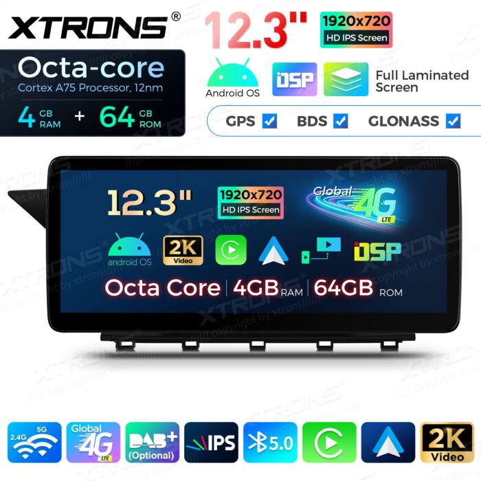 Autoradio Android da 12,3" per Mercedes-Benz Classe GLK | Apple CarPlay e Android Auto QBMH2450M12BL