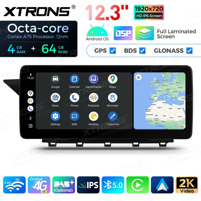 Autoradio Android da 12,3" per Mercedes-Benz Classe GLK | Apple CarPlay e Android Auto QBMH2450M12BL