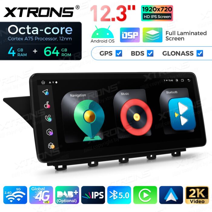 Autoradio Android da 12,3" per Mercedes-Benz Classe GLK | Apple CarPlay e Android Auto QBMH2450M12BL