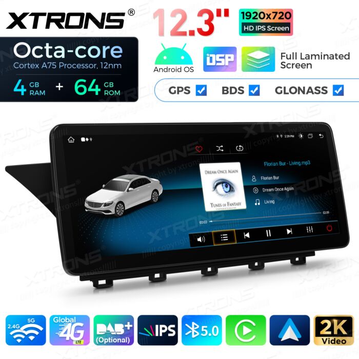 Autoradio Android da 12,3" per Mercedes-Benz Classe GLK | Apple CarPlay e Android Auto QBMH2450M12BL