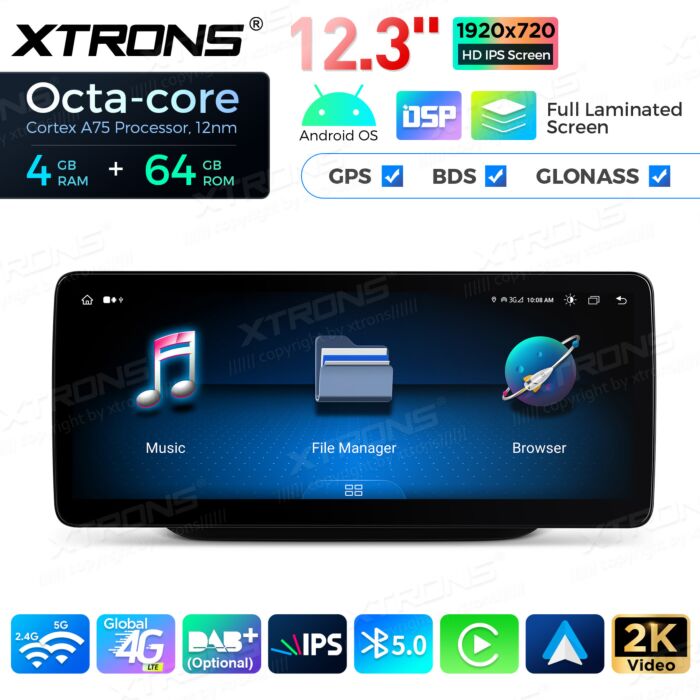 Autoradio Android da 12,3" per Mercedes-Benz Classe B | Apple CarPlay e Android Auto QLM2245M12BL