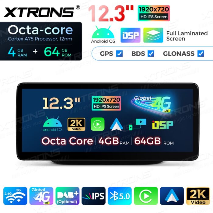 Autoradio Android da 12,3" per Mercedes-Benz Classe B | Apple CarPlay e Android Auto QLM2245M12BL