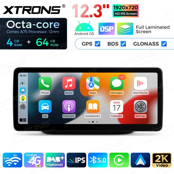 Autoradio Android da 12,3" per Mercedes-Benz Classe B | Apple CarPlay e Android Auto QLM2245M12BL