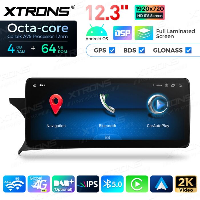 Autoradio Android da 12,3" per Mercedes-Benz Classe C | Apple CarPlay e Android Auto QLM2245M12C45L