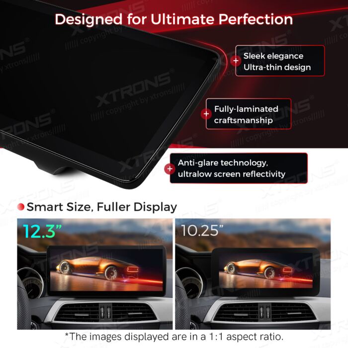 Autoradio Android da 12,3" per Mercedes-Benz Classe C | Apple CarPlay e Android Auto QLM2245M12C45L