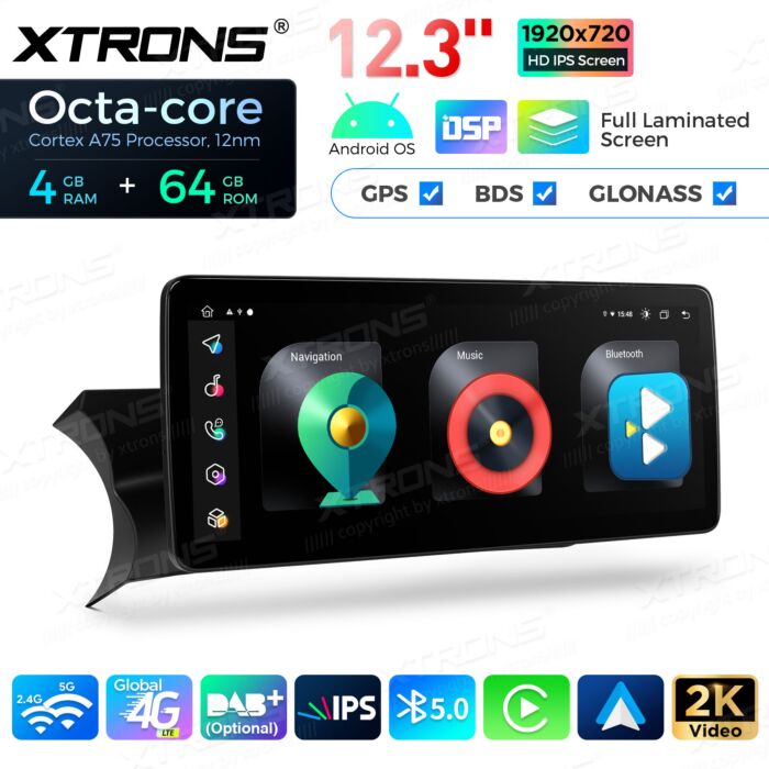 Autoradio Android da 12,3" per Mercedes-Benz Classe C | Apple CarPlay e Android Auto QLM2245M12C45L