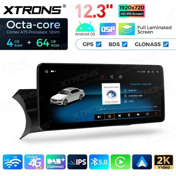 Autoradio Android da 12,3" per Mercedes-Benz Classe C | Apple CarPlay e Android Auto QLM2245M12C45L