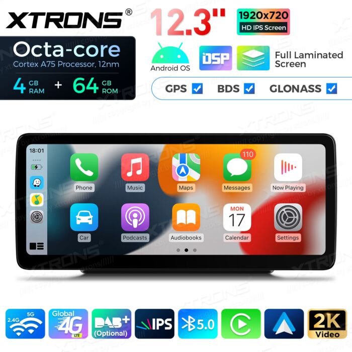 Autoradio Android da 12,3" per vari modelli Mercedes-Benz | Apple CarPlay e Android Auto | QLM2250M12C5