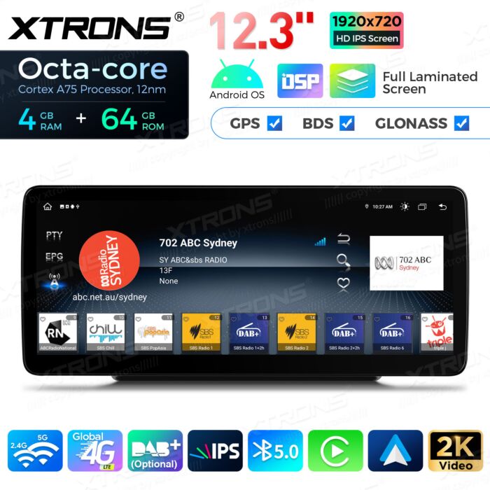 Autoradio Android da 12,3" per vari modelli Mercedes-Benz | Apple CarPlay e Android Auto | QLM2250M12C5