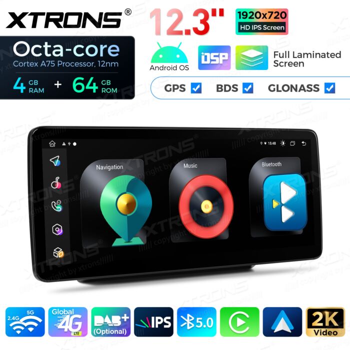 Autoradio Android da 12,3" per vari modelli Mercedes-Benz | Apple CarPlay e Android Auto | QLM2250M12C5