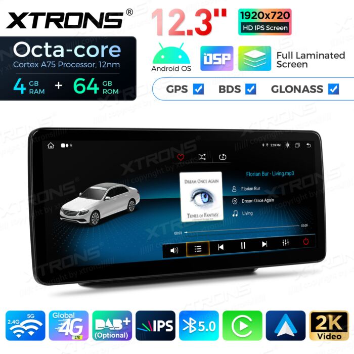 Autoradio Android da 12,3" per vari modelli Mercedes-Benz | Apple CarPlay e Android Auto | QLM2250M12C5