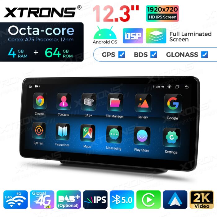 Autoradio Android da 12,3" per vari modelli Mercedes-Benz | Apple CarPlay e Android Auto | QLM2250M12C5