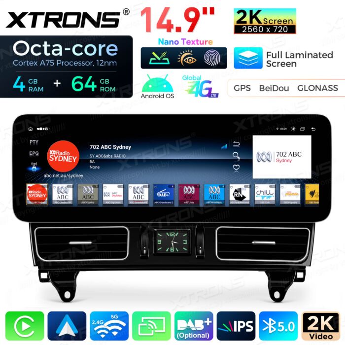 Autoradio Android da 14,9" con schermo Nano Texture 2K per Mercedes-Benz Classe M/Classe GL | Apple CarPlay e Android Auto | QLM4245MLS