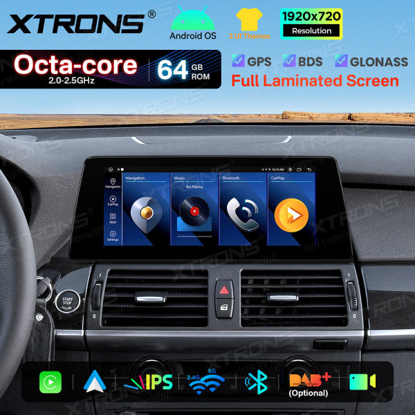 BMW X5 E70 X6 E71 CCC/CIC 10,25'' Android OS  8 Core 2+64GB 4G LTE CarPlay Android Auto DSP  QTB10X5CCL