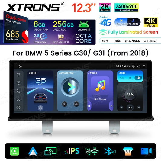 BMW Serie 5 G30/G31 (2018-) EVO Android da 12,3 " Qualcomm 685, 8+256 GB di RAM e schermo 2K  QWBX24EVB12FVN