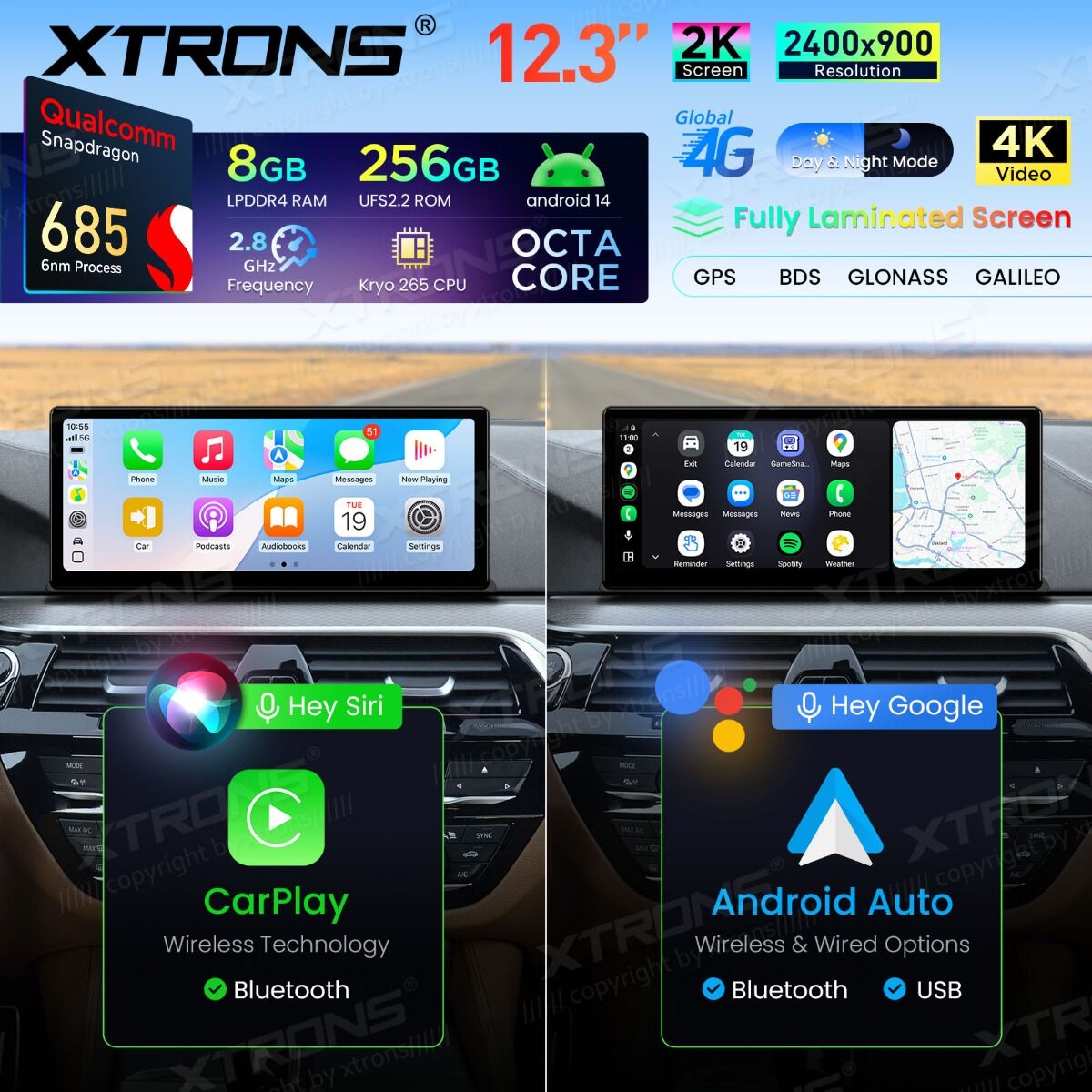 BMW Serie 5 G30/G31 (2018-) EVO Android da 12,3 " Qualcomm 685, 8+256 GB di RAM e schermo 2K  QWBX24EVB12FVN