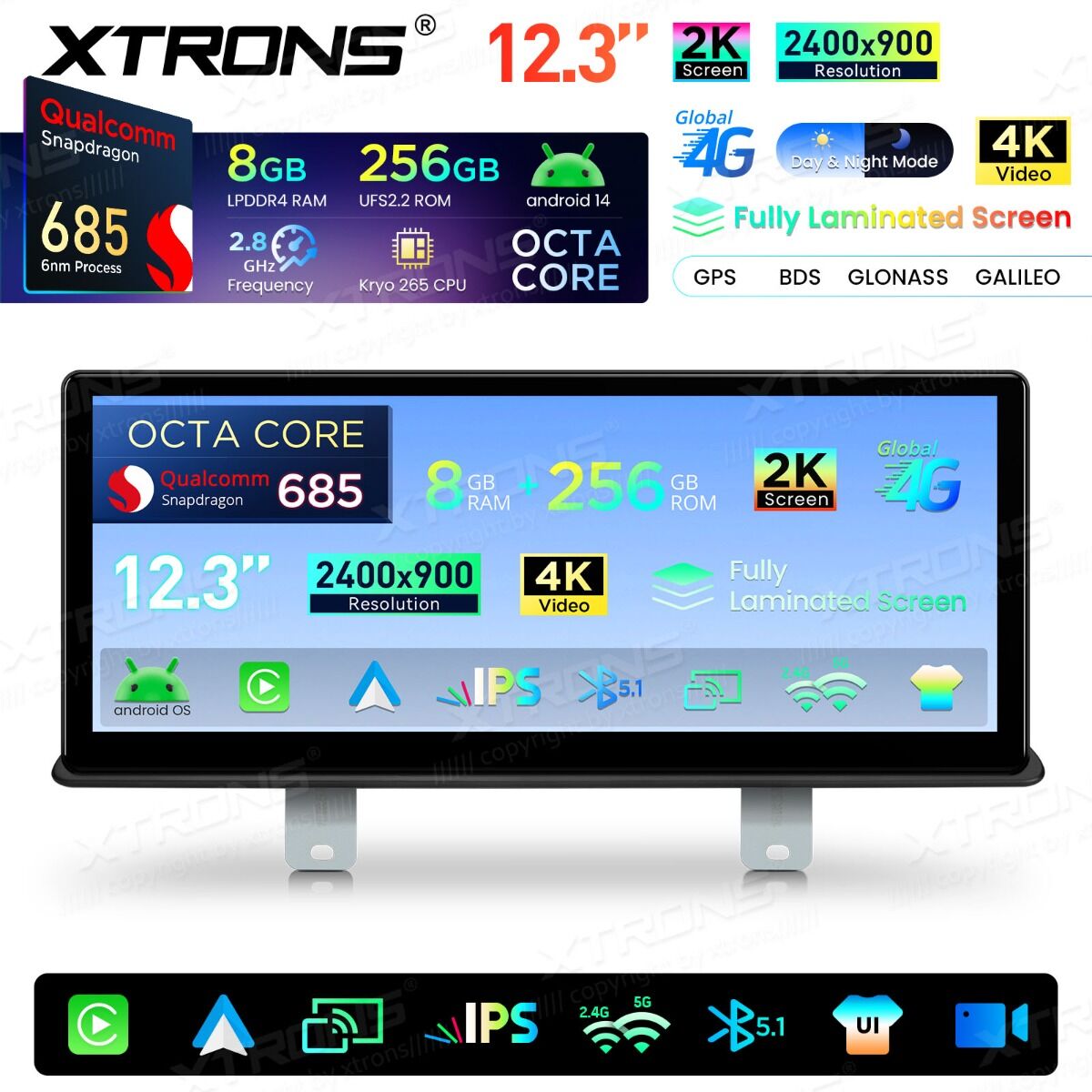 BMW Serie 5 G30/G31 (2018-) EVO Android da 12,3 " Qualcomm 685, 8+256 GB di RAM e schermo 2K  QWBX24EVB12FVN