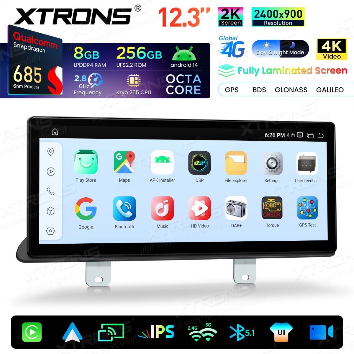 BMW Serie 5 G30/G31 (2018-) EVO Android da 12,3 " Qualcomm 685, 8+256 GB di RAM e schermo 2K  QWBX24EVB12FVN